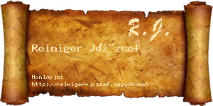 Reiniger József névjegykártya